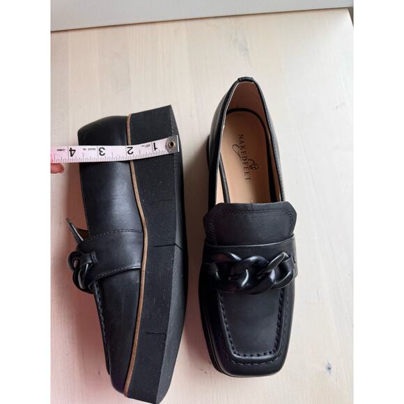 Nakedfeet PRIVY in BLACK Platform Loafers size 8 - Picture 7 of 11
